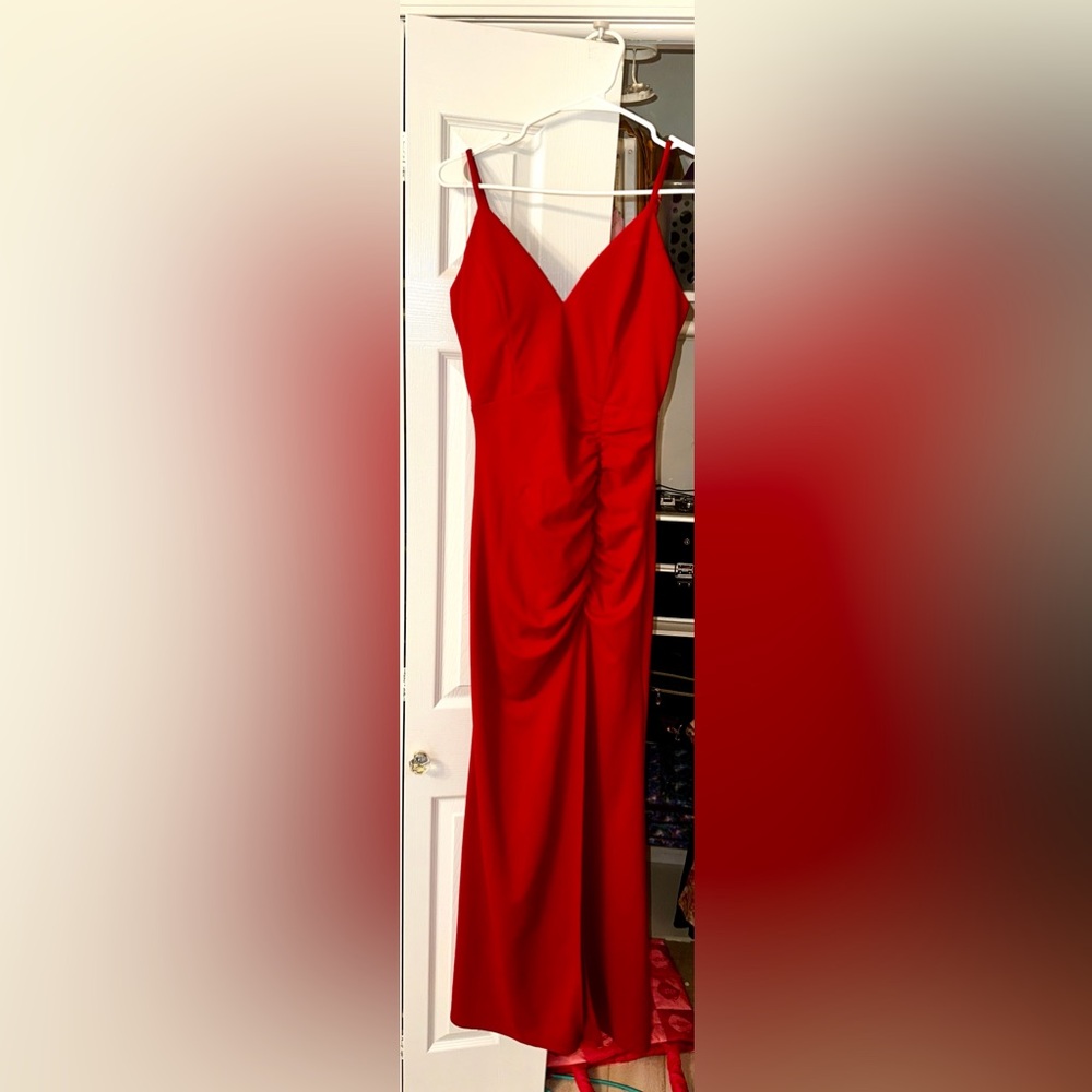 Red evening gown